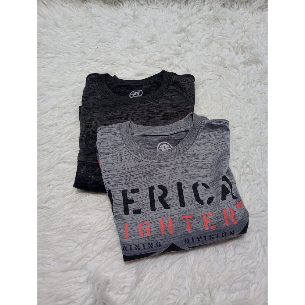 American Fighter Black/Gray  Two Pullover Graphic Men's T-shirts